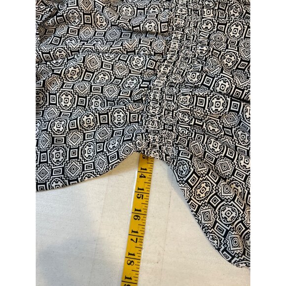 Libby Edelman Dress Black & Ivory Print Dress 3/4 Sleeve Large - Picture 6 of 8